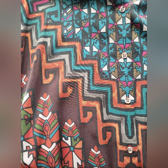 Mara Hoffman Bolnisi Rug Long Sleeve Shirt Dress, VGUC, Size S - Picture 6 of 8